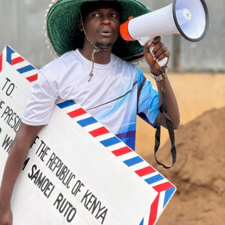 Biez Kavuru walking to Nairobi from Kitui to meet president Ruto