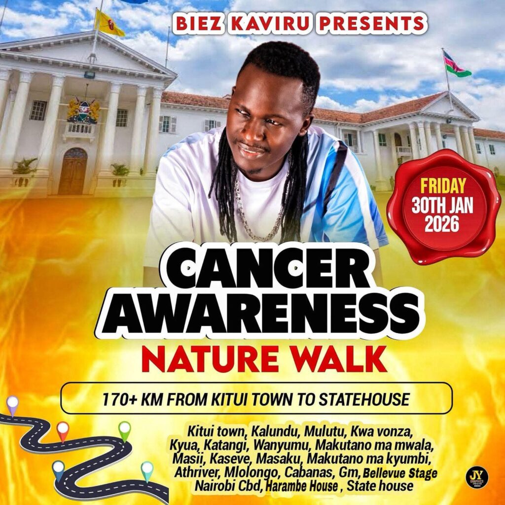 Biez Kaviru walking to meet president Ruto