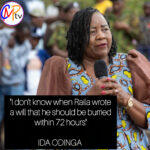 Ida Odinga dismisses Raila's 72 hours burrial will