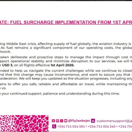 Jambojet announces air ticket hikes